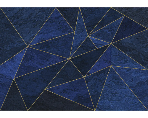 Geometrisches Tapetenmuster mit Dreiecken und goldenen Linien