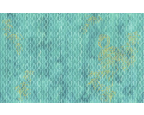 Tapete mit Bambus und Kranichmuster