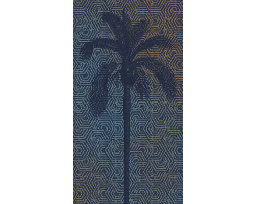 Tapete mit Palmenmotiv und geometrischem Muster