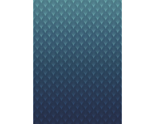 Blaues Tapetenmuster mit Fächerdesign