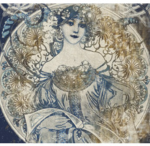 Dekoratives Wandbild mit Frau im Jugendstil