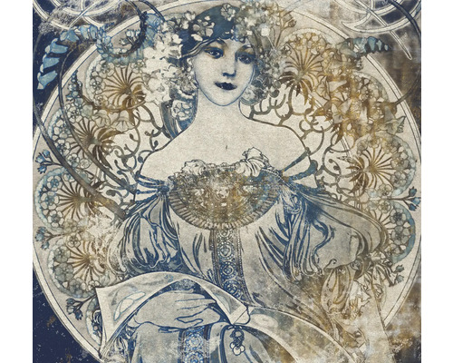 Dekoratives Wandbild mit Frau im Jugendstil