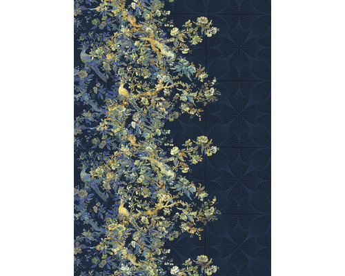 Tapete mit Vogel- und Blumenmuster