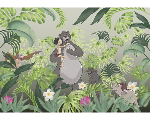 Dschungelbuch Illustration mit Mogli, Balu, Baghira, Hathi und King Louie