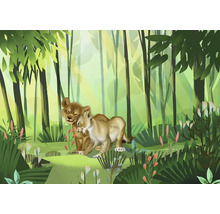 Illustration einer Löwenfamilie im Wald