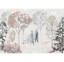 Tapete mit Waldmotiv und Figuren aus dem Film Die Eiskönigin.