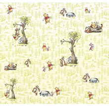 Tapete mit Winnie Puuh Motiven und Baummuster