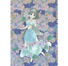 Zeichnung von Jasmin mit floralem Hintergrund