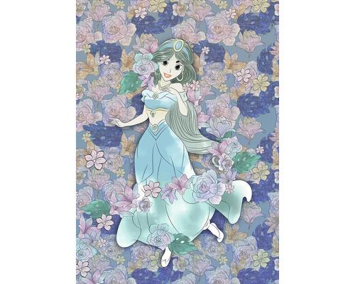 Zeichnung von Jasmin mit floralem Hintergrund
