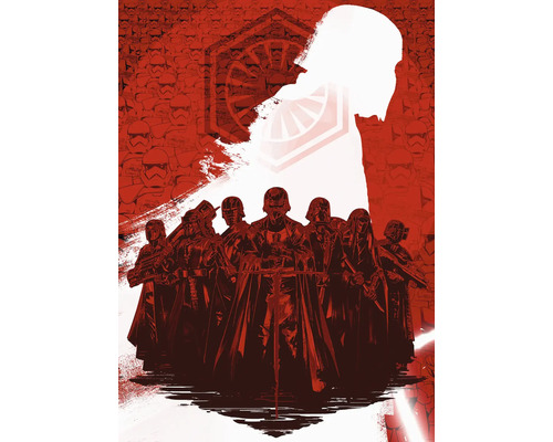 Illustration von Kriegern mit Helmen und Umhängen vor einem Hintergrund aus Sturmtruppen