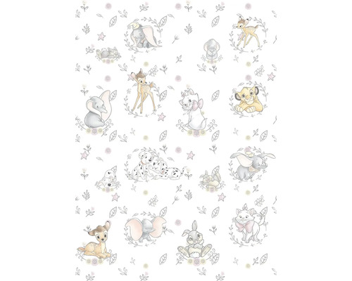 Tapete mit Disney Motiven von Dumbo, Bambi, Marie, Simba und Dalmatinern