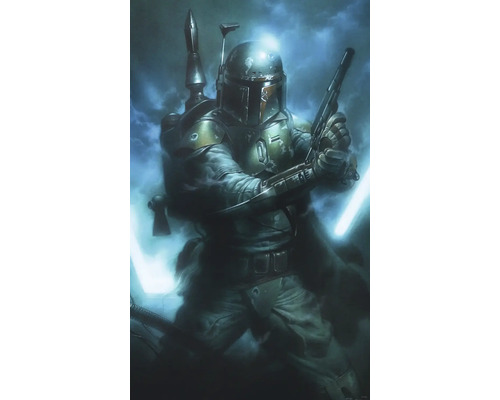 Fototapete Vlies DX3-034 Disney Edition 4 Star Wars Classic Bounty Hunte 3-tlg. 150 x 280 cm Gemälde von Boba Fett mit Helm und Waffe