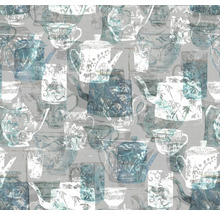 Tapete mit Teekannen- und Tassenmuster