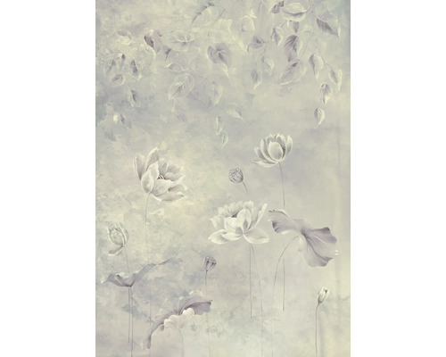 Gemälde mit blühenden Blüten und Blättern