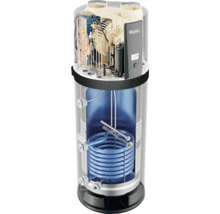 Haier Wärmepumpe mit Innenansicht der technischen Komponenten
