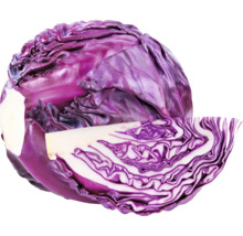 Rotkohlkopf mit angeschnittenem Stück