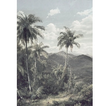 Wandbild mit Palmen und Berglandschaft