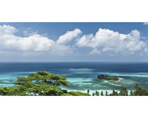 Landschaft mit Meer, Inseln und Vegetation