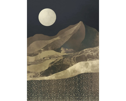 Dekoratives Wandbild mit Bergmotiv und Mond