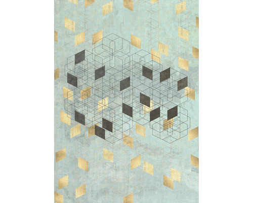 Dekoratives Muster mit geometrischen Formen auf hellblauem Hintergrund