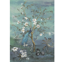 Dekoratives Wandbild mit Pfau und Blumenmuster