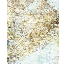 Dekorative Karte mit geografischen Details und Straßennetz