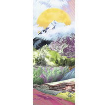 Illustration einer Berglandschaft mit Sonne