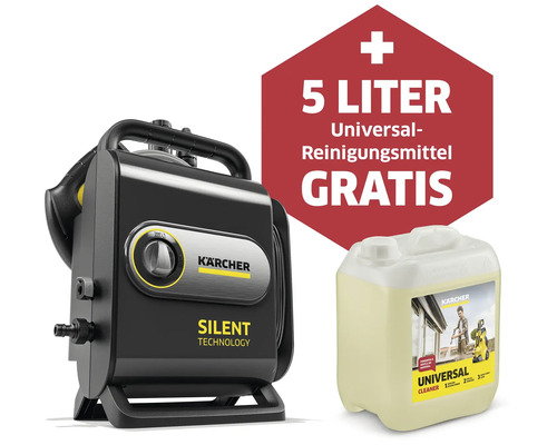Kärcher Hochdruckreiniger mit fünf Liter Universalreinigungsmittel gratis