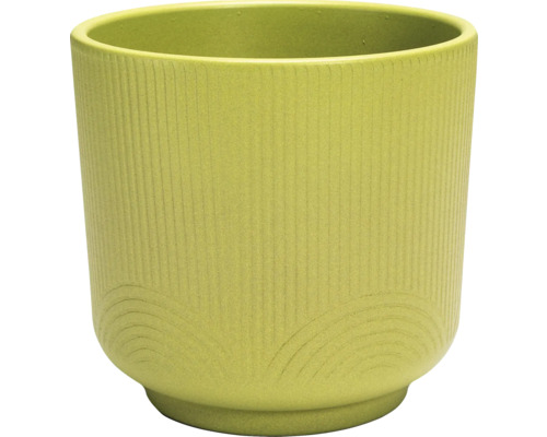 Blumentopf Lafiora Reliefs Keramik Ø 12 cm H 11 cm grün Blumentopf aus Keramik mit gerippter Textur und gewölbtem Design