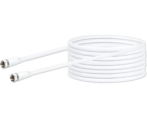 Sat Anschlusskabel 2x F-Stecker weiß 10 m Schwaiger KVCHQ100532 Weißes Koaxialkabel mit F-Steckern