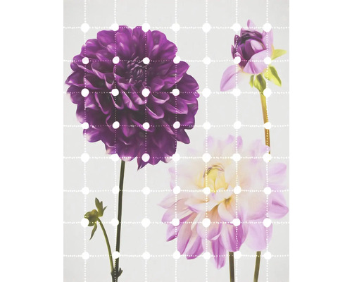 Dekoratives Blumenbild mit Punktmuster