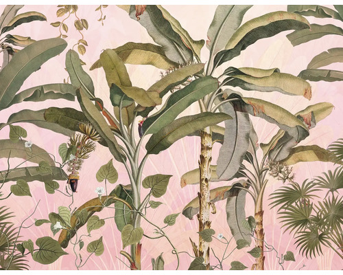 Tapete mit Pflanzenmotiven, inklusive Bananenstauden