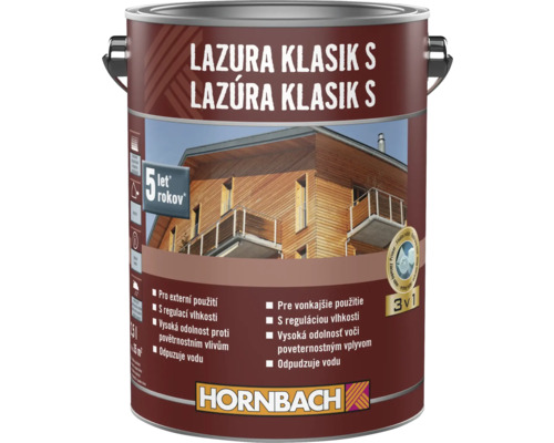 Holzlasur im Metalleimer mit Hornbach Logo