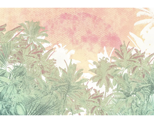Tropische Tapete mit Palmen und Pflanzen