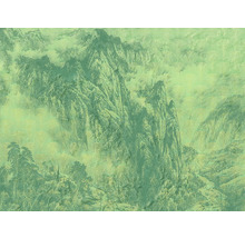 Tapete mit Berglandschaft und abstraktem Muster