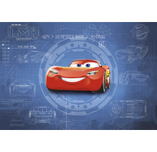 Cars-Motiv mit Lightning McQueen und technischen Zeichnungen