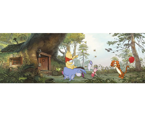 Illustration von Winnie Puuh, Ferkel, Tigger und I-Aah im Hundertmorgenwald