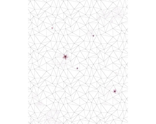 Tapete mit geometrischem Dreiecksmuster und floralen Elementen