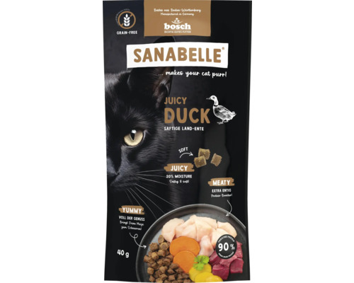 Katzenfutter trocken SANABELLE Juicy Land Ente 40g Sanabelle Katzennahrung mit saftiger Ente