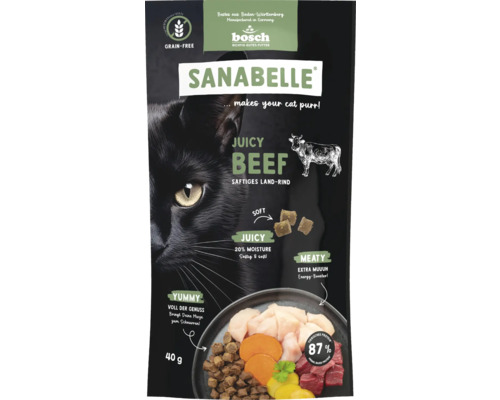 Katzenfutter trocken SANABELLE Juicy Land Rind 40 g Sanabelle Katzenfutter mit saftigem Rindfleisch