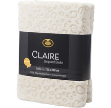Claire Jacquard Decke, circa 150 x 200 Zentimeter, aus 100 Prozent Polyester in Leopardenoptik