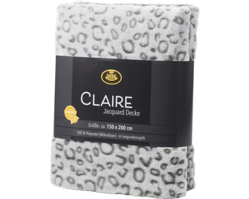 Claire Jacquard Decke mit Leopardenmuster, circa 150 x 200 cm