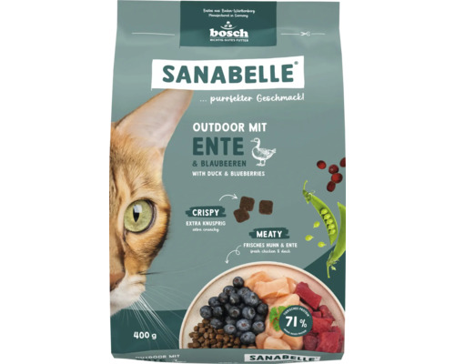 Katzenfutter trocken SANABELLE Outdoor Ente 400g Sanabelle Outdoor mit Ente und Blaubeeren Katzenfutter 400g