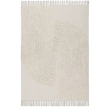 Teppich mit Fransen und abstraktem Design