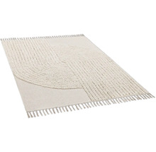 Teppich mit geometrischem Muster und Fransen