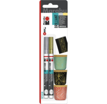 Marabu Metallic Universal Lackmalstift Set mit zwei Stiften