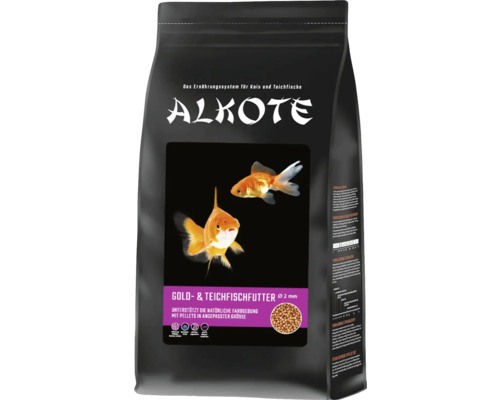 Teichfutter ALKOTE Gold- und Teich 2 mm 3 kg Gold- und Teichfischfutter Hauptfutter auch für andere Kaltwasserfische Alkoté Goldfisch- und Teichfischfutter-Verpackung