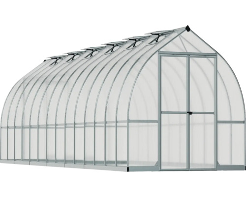 Gewächshaus mit Tür und Dachfenstern