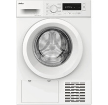 Amica Wärmepumpentrockner mit Bedienfeld, Trommel und Kondensatbehälter.