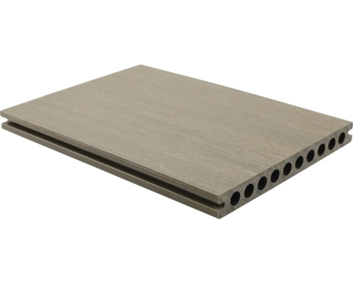 Konsta WPC Terrassendiele Nativo lightgrey 23x210x3000 mm Terrassendiele aus Holz Kunststoff Verbundwerkstoff mit Hohlkammern